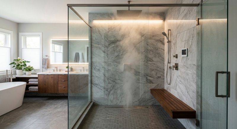 Granite Shower Installation in Woodland, WA